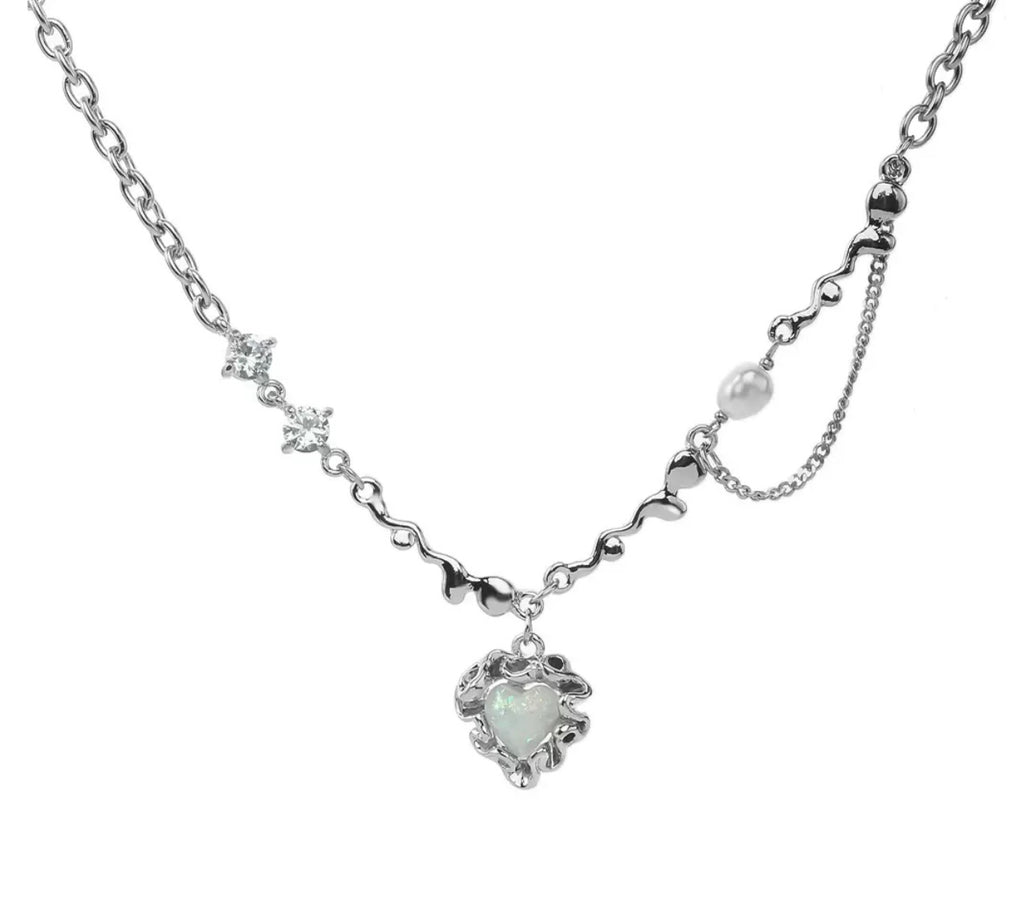Twilight Heart Opal Necklace