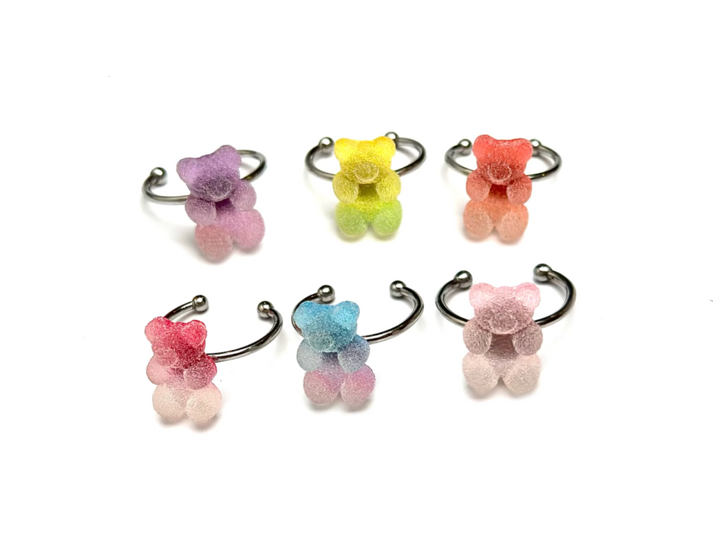 Fluffy Bear Ring Set
