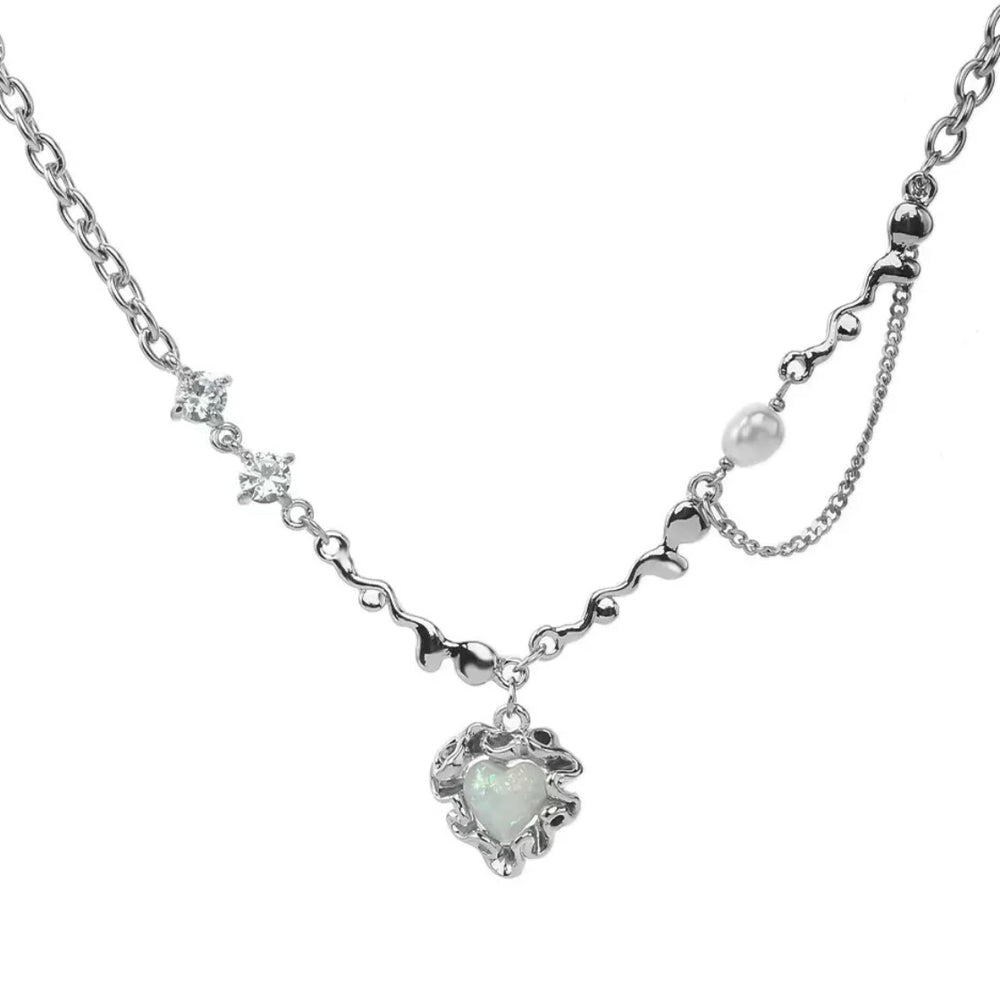 Twilight Heart Opal Necklace
