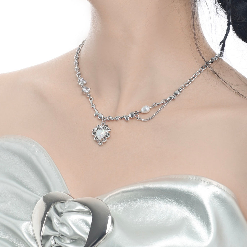 Twilight Heart Opal Necklace