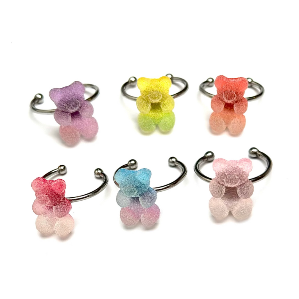 Fluffy Bear Ring Set